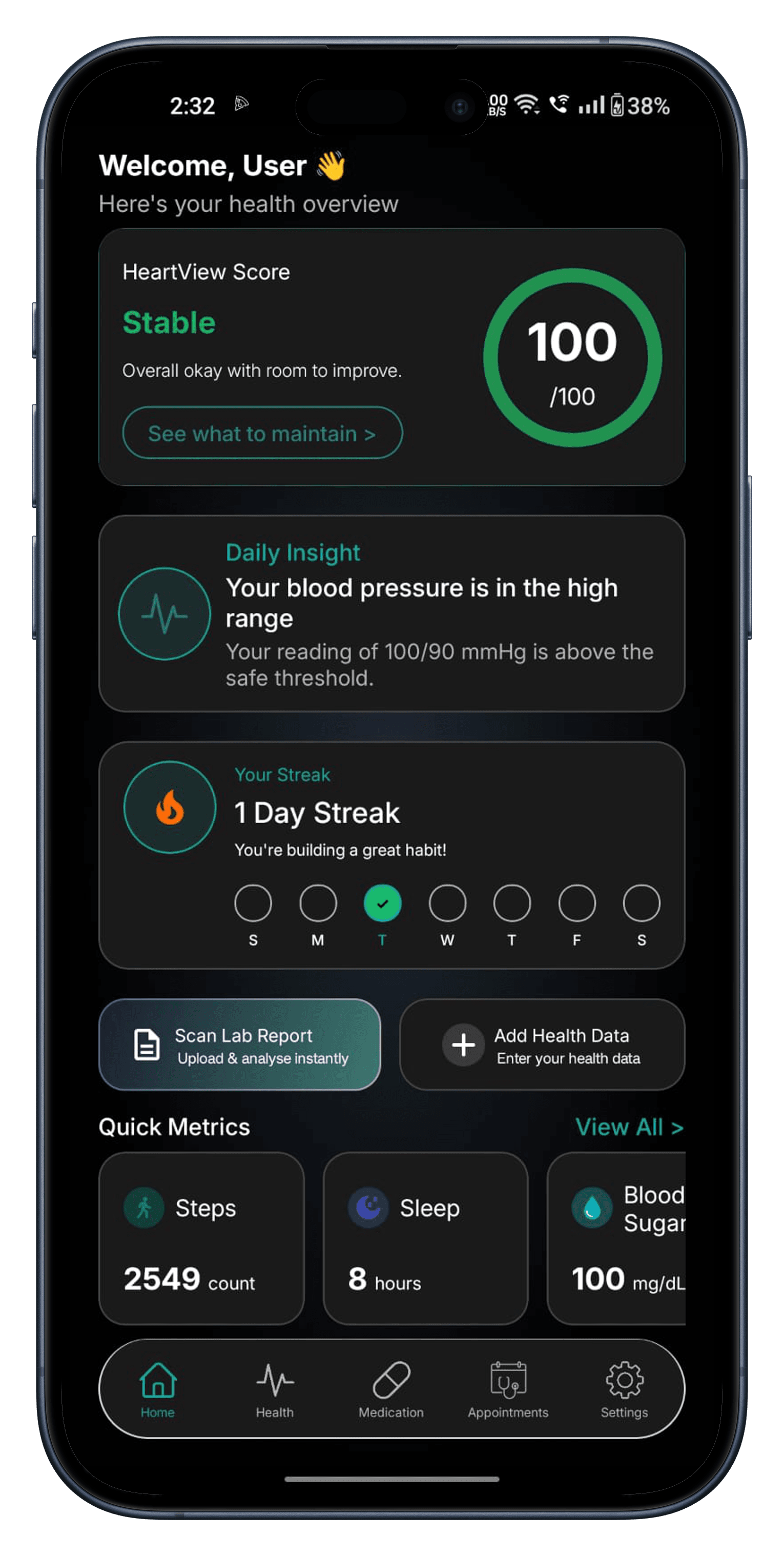 HOME DASHBOARD